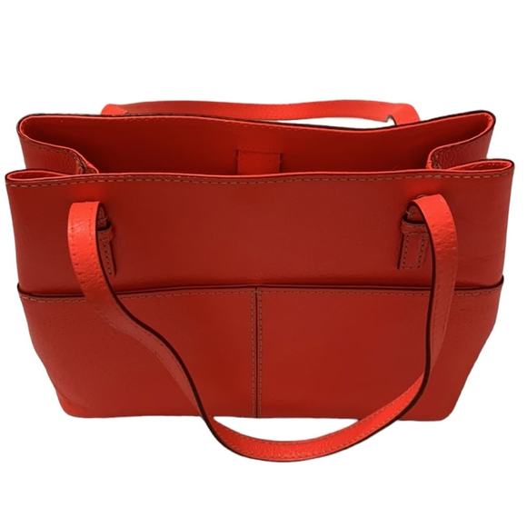 Kate Spade Coral Orange Leather Handbag Purse - Picture 13 of 13